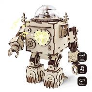 [아마존핫딜]ROBOTIME 3D-Laserschnitt Holzpuzzle - Erwachsen-Modell-Ausruestungen - Orpheus DIY Roboter-Spieluhr mit gefuehrtem Licht - kreativer Valentinstag / Geburtstags Jungen und Madchen