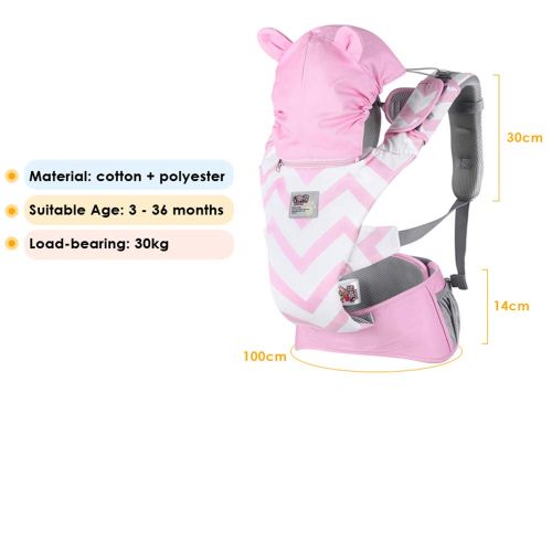  AODD Baby Carrier, Baby Carrier with Hip Seat, Easy to Operate, Front and Back Carry, Removable Head pad Protects The Baby Against Wind, dust, Sun, Neck and Spine, for Toddler or I