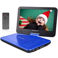 DBPOWER 10.5 Portable DVD Player with Rechargeable Battery, Swivel Screen, SD Card Slot and USB Port - Blue