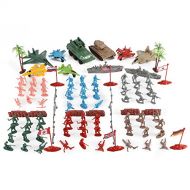 Liberty Imports Army Men Action Figures Soldier Bucket Playset with Scaled Tanks, Planes, Submarines, Flags & More!