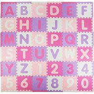 [아마존베스트]Tadpoles Soft EVA Foam 36 Piece ABC Playmat Set, Pink/Purple, 74x 74 (36 Sq Feet)