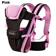 ELENKER Adjustable 4 Positions Carrier 3D Backpack Pouch Bag Wrap Soft Structured Ergonomic Sling Front Back Newborn Baby Infant Pink