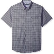 Nautica Mens Big and Tall Wrinkle Resistant Short Sleeve Plaid Button Down Shirt