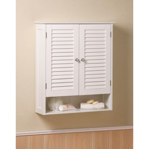  Accent Plus Bathroom Wall Cabinets, White Wooden Shuttered Door Nantucket Wall Cabinet