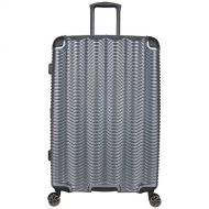 Kenneth Cole Reaction Wave Rush 28 Lightweight Hardside 8-Wheel Spinner Expandable Checked Suitcase, Metallic Charcoal