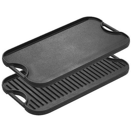 롯지 Lodge Pro-Grid Cast Iron Grill and Griddle Combo. Reversible 20 x 10.44 GrillGriddle Pan with Easy-Grip Handles