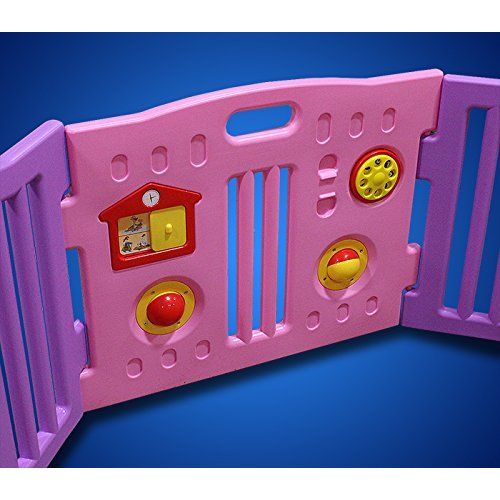  New Pink 8 Panel Baby Playpen Kids Safety Play Center Yard Home Indoor Girls