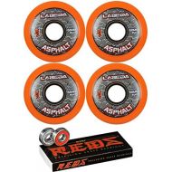 Labeda Asphalt Inline Roller Hockey Wheels Orange 85A (4 Pack) with Bones Reds Bearings