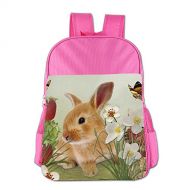 LOVEBAGS Summer Bunny Strawberries Unisex School Backpack Bag Kids Book Bags Outdoor Pink