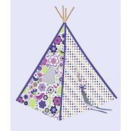 Bacati Botanical Girls Teepee Tent for Kids, Purple