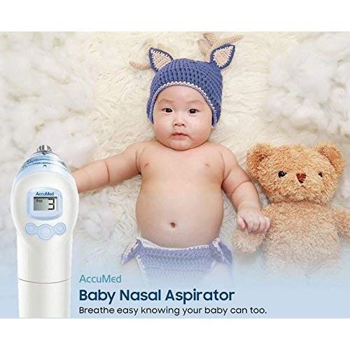  AccuMed ANC-201 V2 Electric Baby Nasal Aspirator Nose Cleaner and Suction Snot Sucker - Gentle Enough for Newborns, Infants, Toddlers. 3 Different Sized Nose Tips....