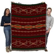 Pure Country Weavers Southwest Russet and Green Blanket Tapestry Throw
