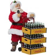 Kurt Adler Coca-Cola Santa with Delivery Cart, 10.5-Inch, Set of 2