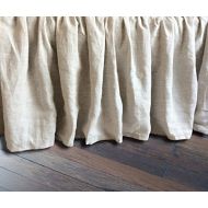 SuperiorCustomLinens Linen Bedskirt, Natural Linen Bed Skirt, Natural Linen Bed Ruffles, Linen Dust Ruffle, Shabby Chic Bedding, Twin Bed Skirt, Queen Bed Skirt, King Bed Skirt, HANDMADE, FREE SHIPPING