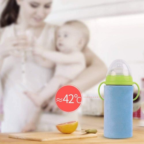  QHLJX Flaschenwaermer Heizung, tragbare USB-Waermflasche Wasserflasche Heizung Baby Milch Wasser Reise Heizung, sichere konstante Temperatur