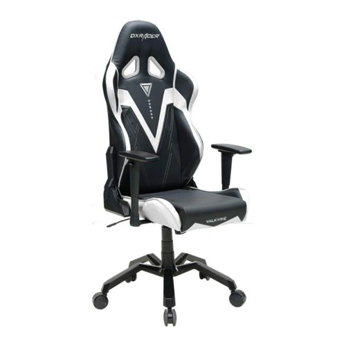  DXRacer OHVB03NW Black & White Valkyrie Series Gaming Chair Ergonomic High Backrest Office Computer Chair Esports Chair Swivel Tilt and Recline with Headrest and Lumbar Cushion +