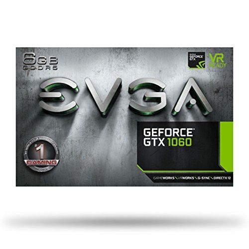  EVGA GeForce GTX 1060 GAMING, ACX 2.0 (Single Fan), 6GB GDDR5, DX12 OSD Support (PXOC) 06G-P4-6161-KR