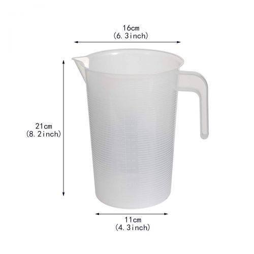  Saim Plastic Graduated Pitcher Measuring Cups 2000ml/70oz BPA Free Liquid Measuring Containers Kitchen Utensils Gadgets Measuring Tool with V-Shaped Spout & Measurement for Baker P