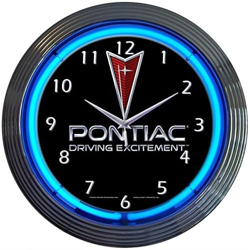  Neonetics Cars and Motorcycles Pontiac Driving Excitement Neon Wall Clock, 15-Inch