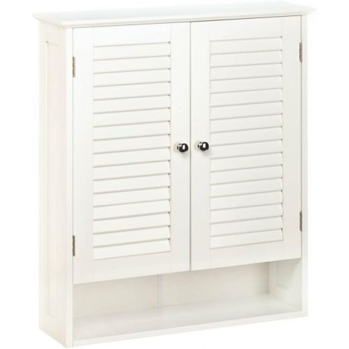  Accent Plus Bathroom Wall Cabinets, White Wooden Shuttered Door Nantucket Wall Cabinet