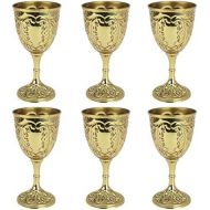 Design Toscano The Kings Royal Chalice Embossed Brass Goblet: Set of Six