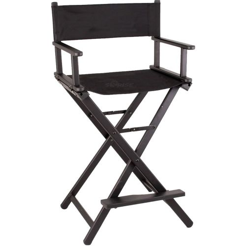  SunRise Sunrise Lightweight Aluminum Tall Portable Director Makeup Artist Chair, Black