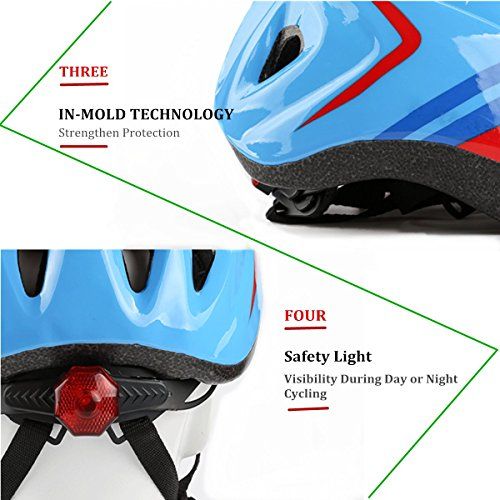  Atphfety Kids Bike Cycling Helmets Warning Tail Light Protective Gear for Toddler Child Children,Multi-Sport Safety Helmet for Skateboard Skate Scooter Roller