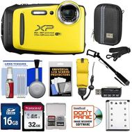 Fujifilm FinePix XP130 Shock & Waterproof Wi-Fi Digital Camera (Yellow) with 32GB Card + Battery + Cases + Float Strap + Selfie Stick + Kit