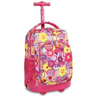 J World New York Sunny Rolling Backpack, Poppy Pansy, One Size