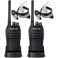 Retevis RT21 Two Way Radio UHF 16 CH 2 Way Radio VOX Scrambler Walkie Talkies Rechargeable(1 Pair) with Covert Air Acoustic Earpiece(2 Pack)