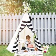 MINICAMP Monochrome kids play tent, Children play tent, Kids teepee, black and white tipi with 5 poles
