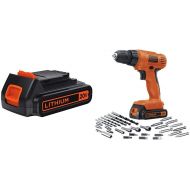 Black & Decker BLACK+DECKER LD120VA 20-Volt Max Lithium DrillDriver with 30 Accessories and 20V Lithium Cordless Multi-Purpose Inflator (Tool Only)