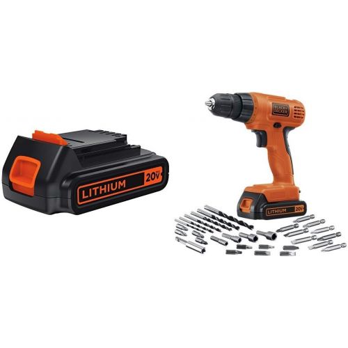  Black & Decker BLACK+DECKER LD120VA 20-Volt Max Lithium DrillDriver with 30 Accessories and 20V Lithium Cordless Multi-Purpose Inflator (Tool Only)