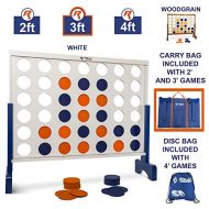 Rally and Roar Giant 4 in A Row, 4 to Score - Premium Wooden Four Connect Game Set - Oversized Family Outdoor Party Games for Backyard, Lawn, Parties, Bar Game - Fun for Adults, Kids - Easy Set U