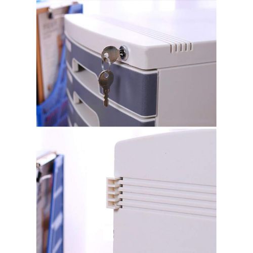  ZCCWJG File Cabinet, Plastic Storage Cabinet, Desk Storage Box, Lockable Data Cabinet, 5 Layers, 30.2 39.5 32.5CM