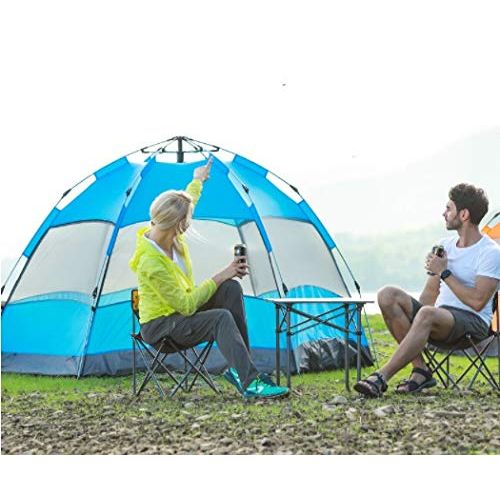  Amio Automatisches Zelt im Freien 3-4 Personen Familie 5-8 Personen Campingzelt (Color : Blau)