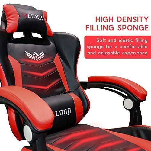  Romatlink Video Gaming Chair Racing Office - Reclining PU Leather High Back Ergonomic Adjustable Swivel Office Chair with Headrest and Lumbar Support and Footrest.