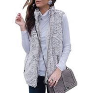 [아마존 핫딜] [아마존핫딜]ZESICA Womens Sleeveless Zip Up Fuzzy Fleece Lightweight Fall Warm Zipper Vest with Pockets