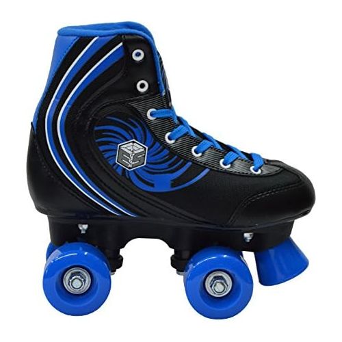  Epic Skates New! Epic Rock Candy Quad Roller Skates w2 Pr. Laces (Black & Blue)