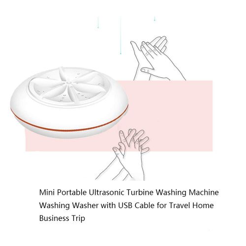  WUHX Mini Portable Washing Machine ultrasonic Turbine Cleaning Machine Home Travel Convenient Installation USB Power Supply Washing Machine