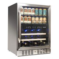 NewAir Beverage Cooler 22 Bottle and 70 Can Capacity Dual Zone Built in Refrigerator for Soda Beer or Wine, AWB-400DB Stainless Steel: Kitchen & Dining