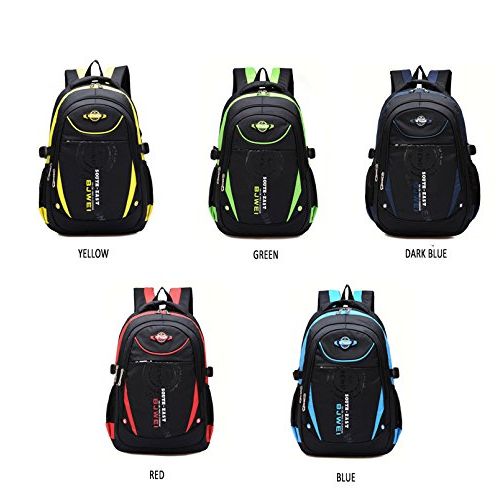 Waterproof School Bag Phaedra FU School Durable Travel Camping Backpack For Boys and Girls Elementary School (Green)