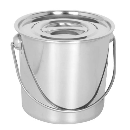 Prettyia Stainless Steel Cook Stockpot Water Soup Milk Container Bucket with Lift Handle and Cover Outdoor Home Use Cooking Utensil