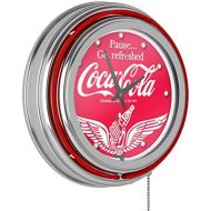 Trademark Gameroom Coca-Cola Wings Chrome Double Ring Neon Clock, 14