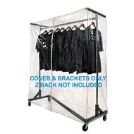 Only Hangers Heavy Gauge Clear Z Rack Cover with Zipper Plus a Pair of Round Tubing Cover Support Brackets - Combo Kit fits all 5 Wide Z Racks (Note: Z Racks Sold Separately) …
