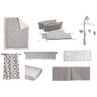 Bacati Love Unisex 10 Piece Nursery in a Bag Crib Bedding Set with Bumper Pad, GreySilver