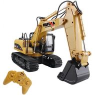 Fisca RC Truck Remote Control Excavator Crawler Tractor 15 Channel 2.4G Construction Vehicle Digger Electronics Hobby Toys with Simulation Sound and Flashing Lights