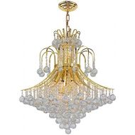 Worldwide Lighting Empire Collection 15 Light Gold Finish Crystal Chandelier 25 D x 31 H Round Large
