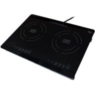 True Induction MD2B Mini Duo Portable Counter Inset Double Burner Induction Cooktop, 120V, Black