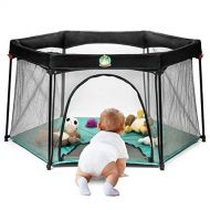 BABYSEATER Portable Playard Play Pen for Infants and Babies - Lightweight Mesh Baby Playpen with Carrying Case - Easily Opens with 1 Hand (Turquoise)